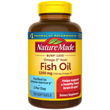 Burp-Less♦ Omega-3 From Fish Oil 1200 mg Softgels, One Per Day