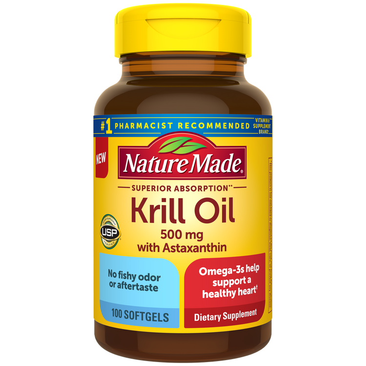 Superior Absorption** Krill Oil 500 Mg Softgels & Nature Made®