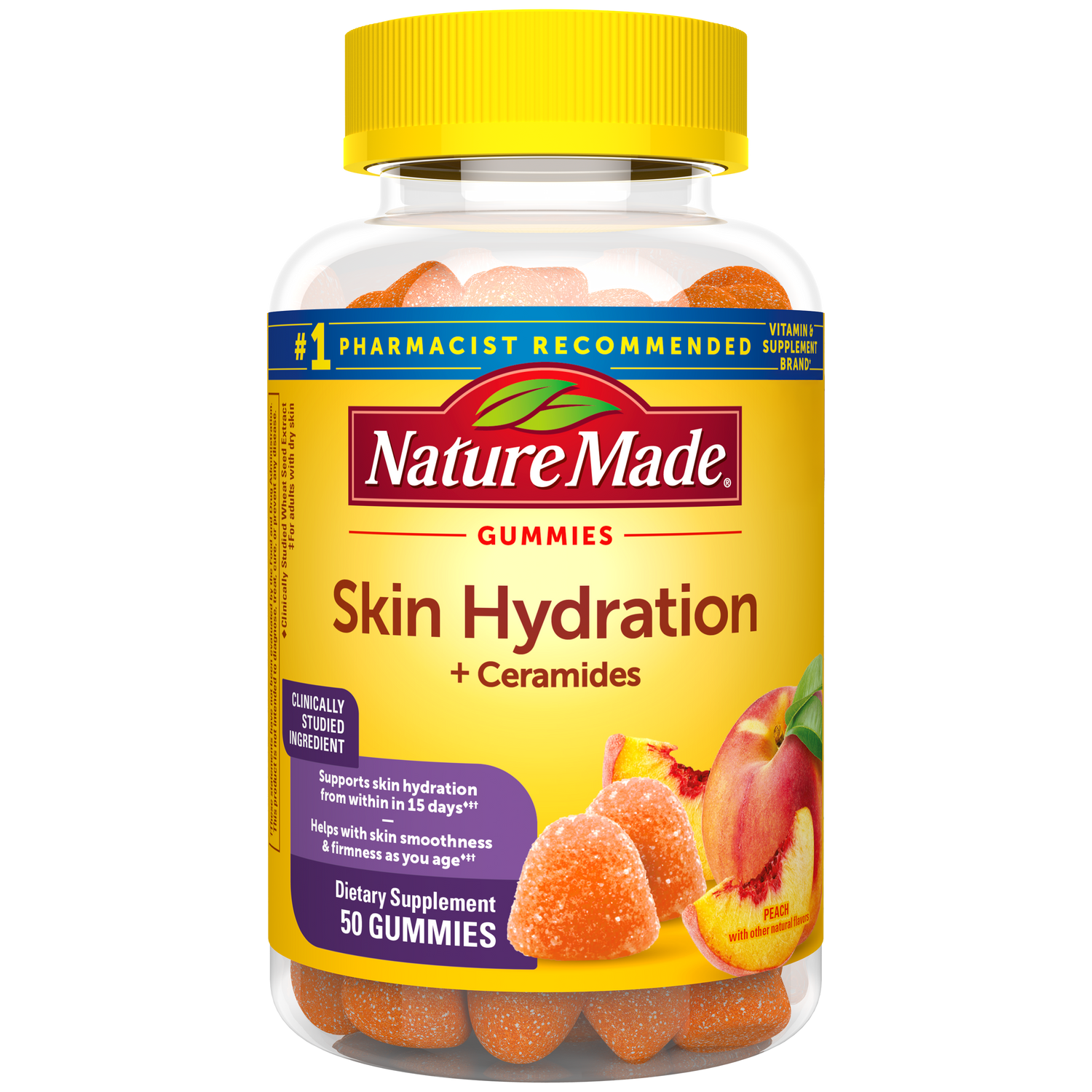 Nature Made Skin Hydration plus Ceramides Gummies Supplement – 50 count